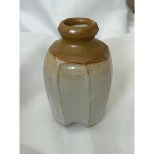 Small Stoneware Panel Vase Signed CB